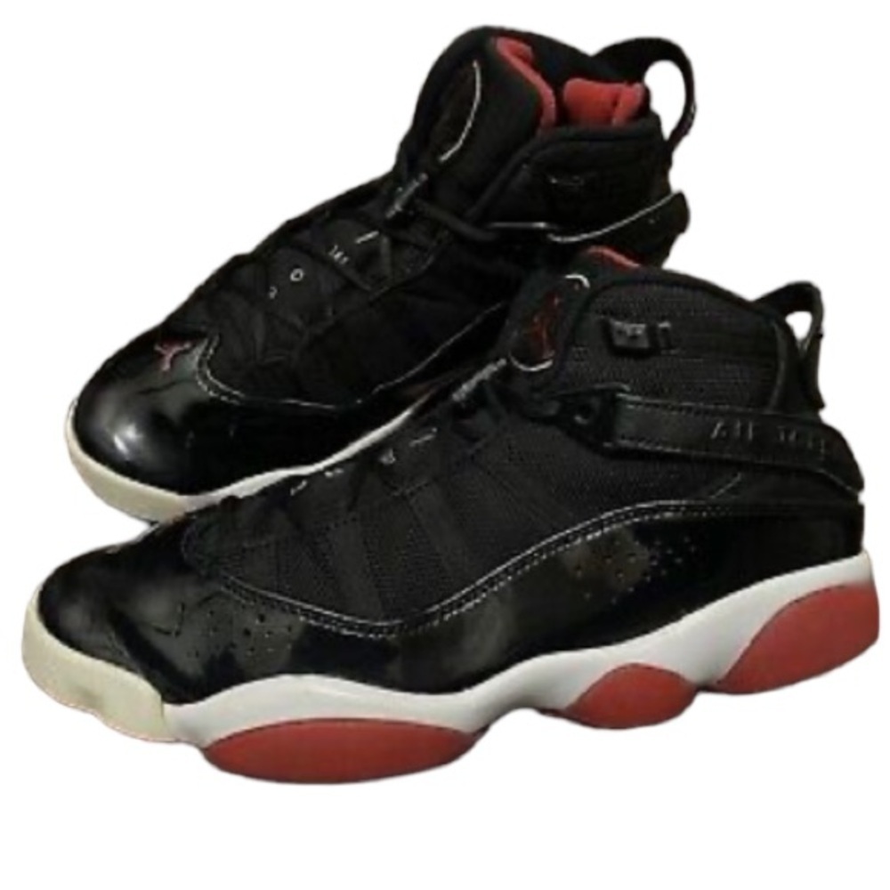 Nike Air Jordan 6 Rings 'Bred' Black Red Mens Sz 8.5 Shoes 322992 062